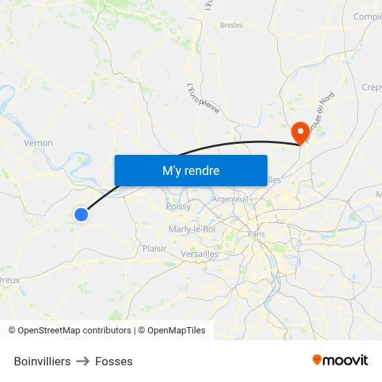 Boinvilliers to Fosses map