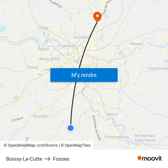 Boissy-Le-Cutte to Fosses map