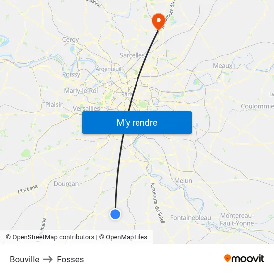 Bouville to Fosses map