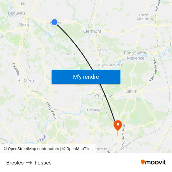 Bresles to Fosses map