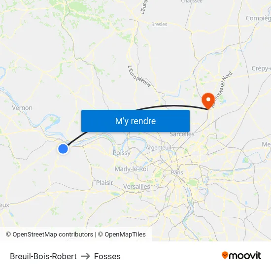 Breuil-Bois-Robert to Fosses map
