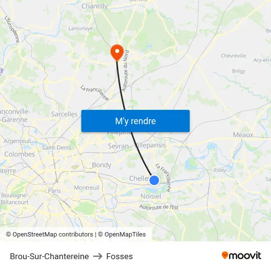 Brou-Sur-Chantereine to Fosses map