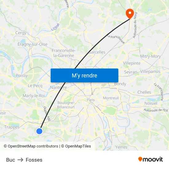 Buc to Fosses map