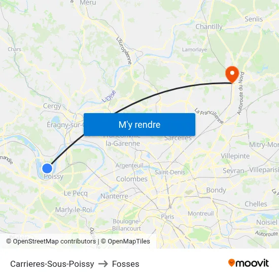 Carrieres-Sous-Poissy to Fosses map