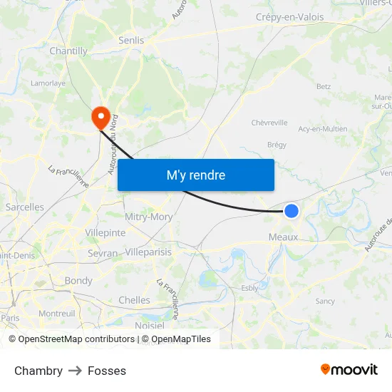 Chambry to Fosses map