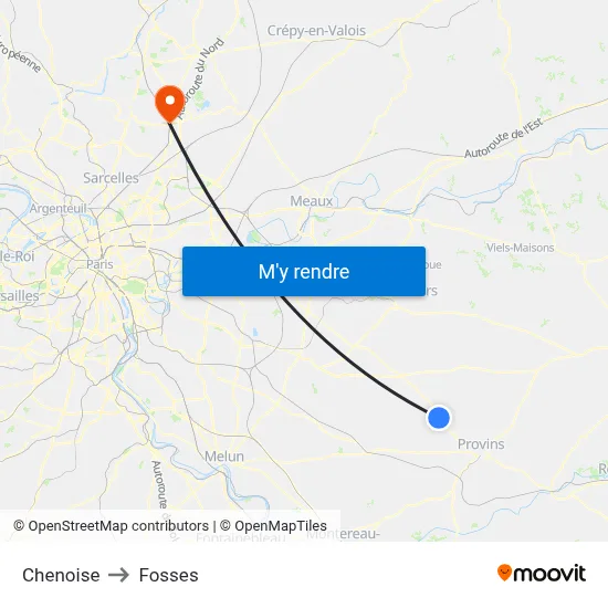 Chenoise to Fosses map