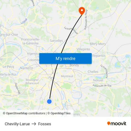 Chevilly-Larue to Fosses map