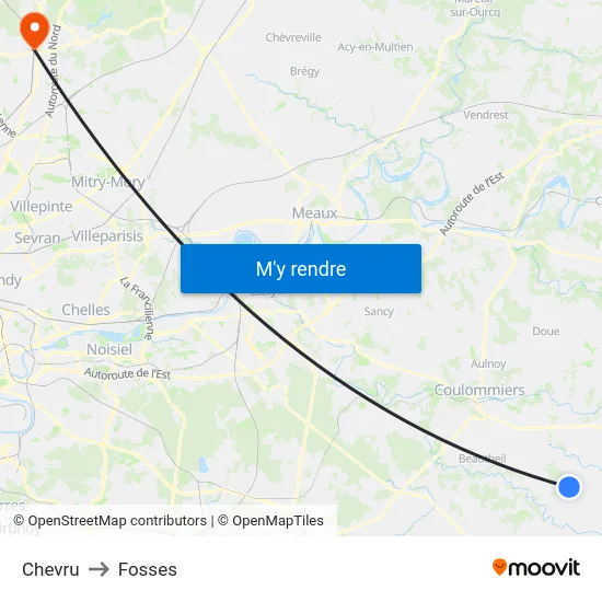 Chevru to Fosses map