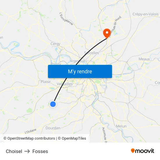 Choisel to Fosses map
