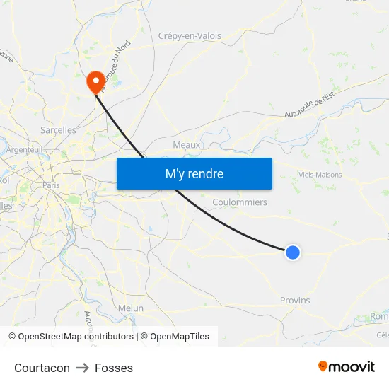 Courtacon to Fosses map