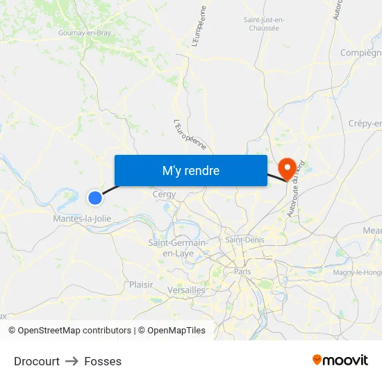 Drocourt to Fosses map