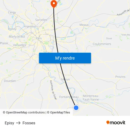 Episy to Fosses map