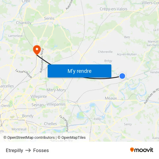 Etrepilly to Fosses map