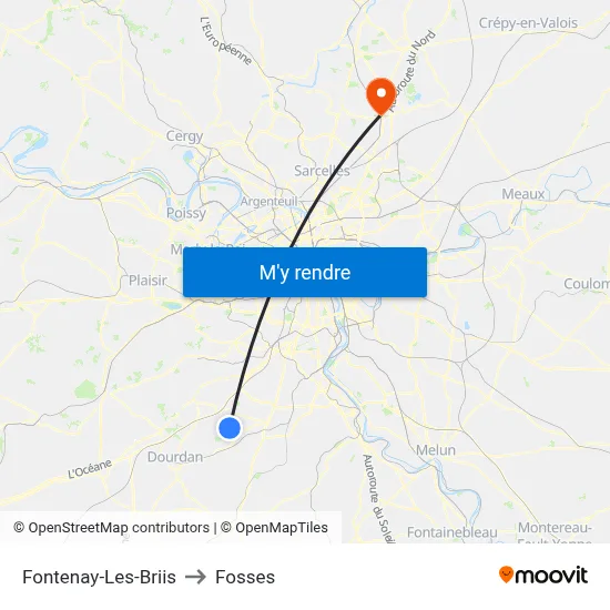 Fontenay-Les-Briis to Fosses map