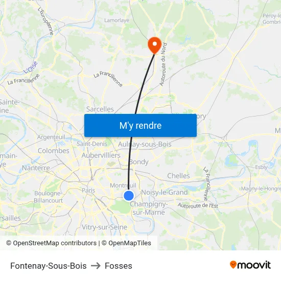 Fontenay-Sous-Bois to Fosses map