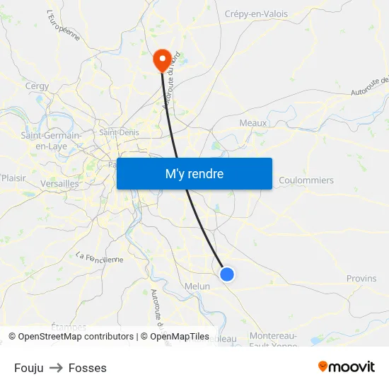 Fouju to Fosses map