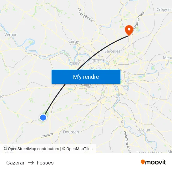 Gazeran to Fosses map