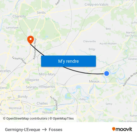 Germigny-L'Eveque to Fosses map