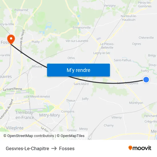 Gesvres-Le-Chapitre to Fosses map