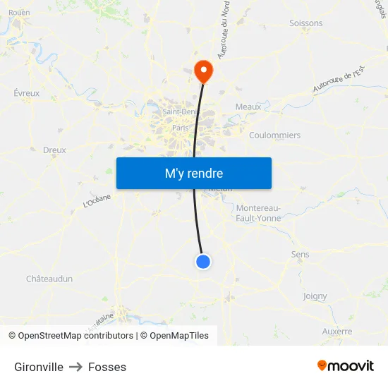 Gironville to Fosses map