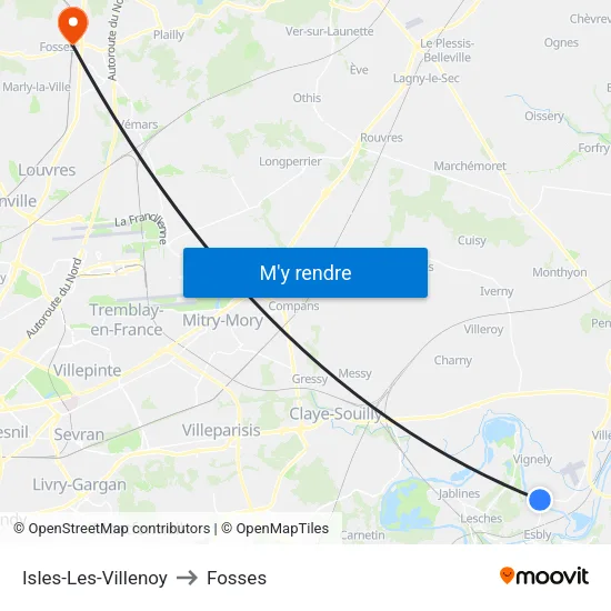 Isles-Les-Villenoy to Fosses map