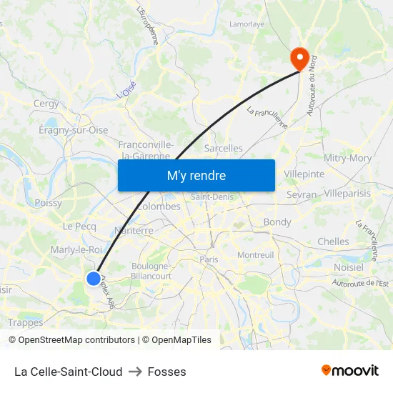 La Celle-Saint-Cloud to Fosses map