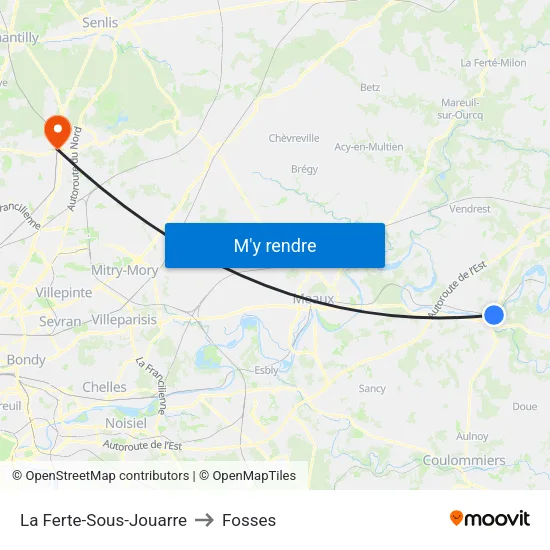 La Ferte-Sous-Jouarre to Fosses map