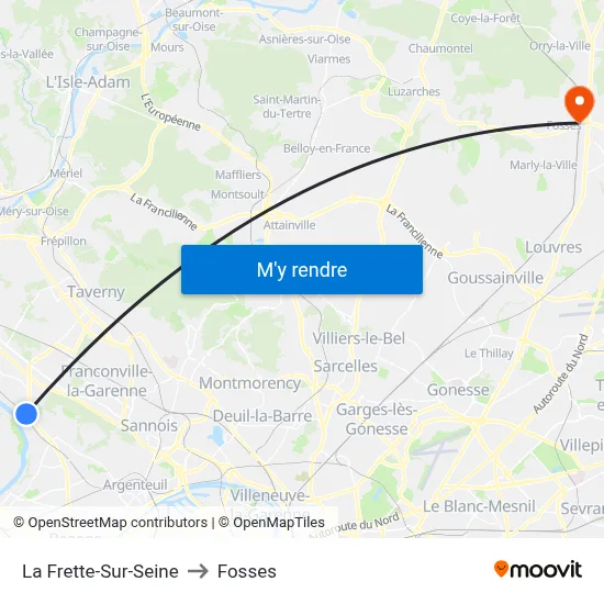La Frette-Sur-Seine to Fosses map