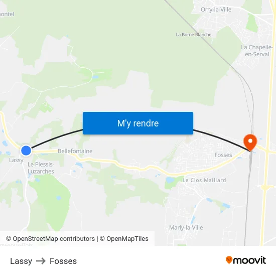 Lassy to Fosses map
