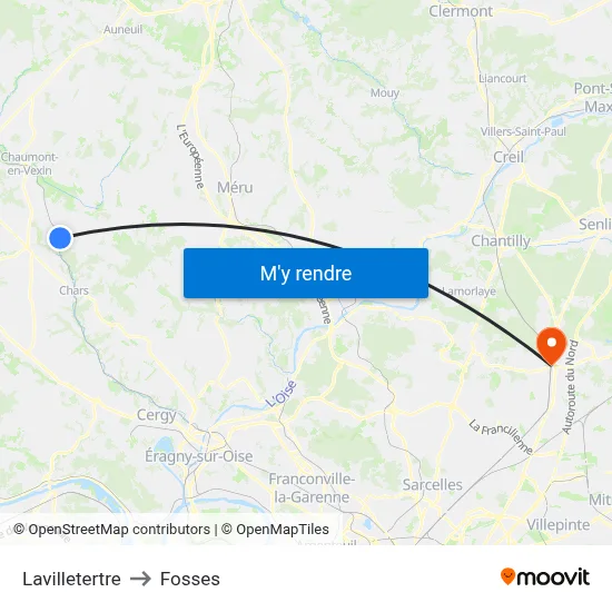 Lavilletertre to Fosses map