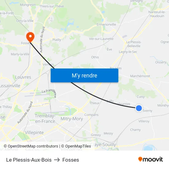 Le Plessis-Aux-Bois to Fosses map