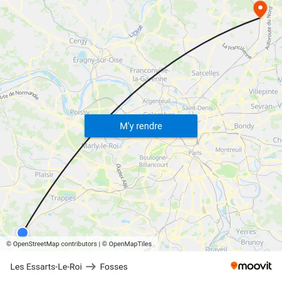 Les Essarts-Le-Roi to Fosses map