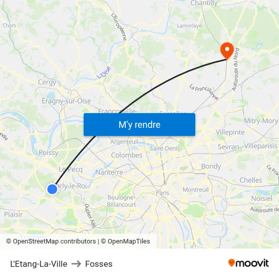 L'Etang-La-Ville to Fosses map