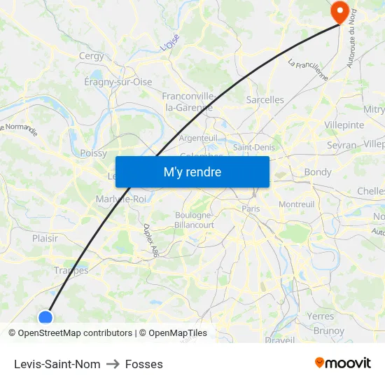 Levis-Saint-Nom to Fosses map