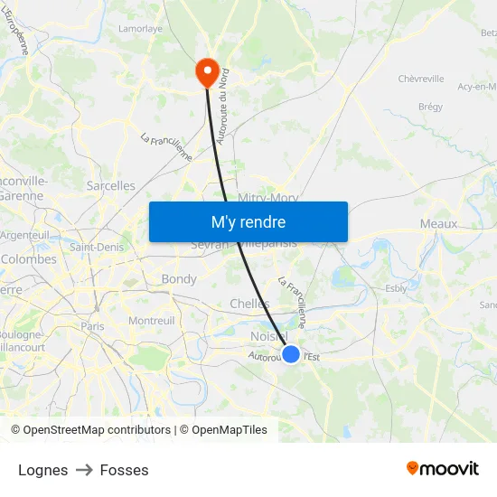 Lognes to Fosses map