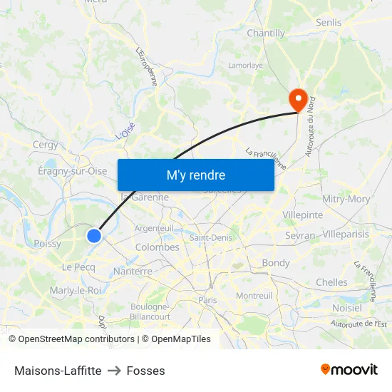 Maisons-Laffitte to Fosses map