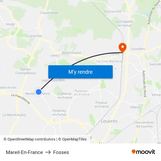 Mareil-En-France to Fosses map