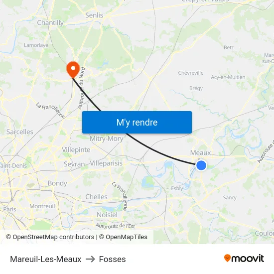 Mareuil-Les-Meaux to Fosses map