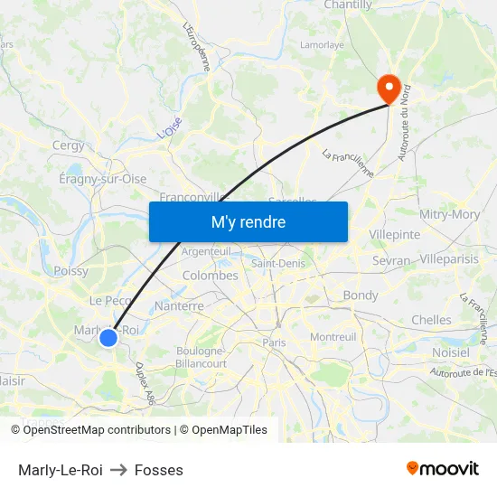 Marly-Le-Roi to Fosses map