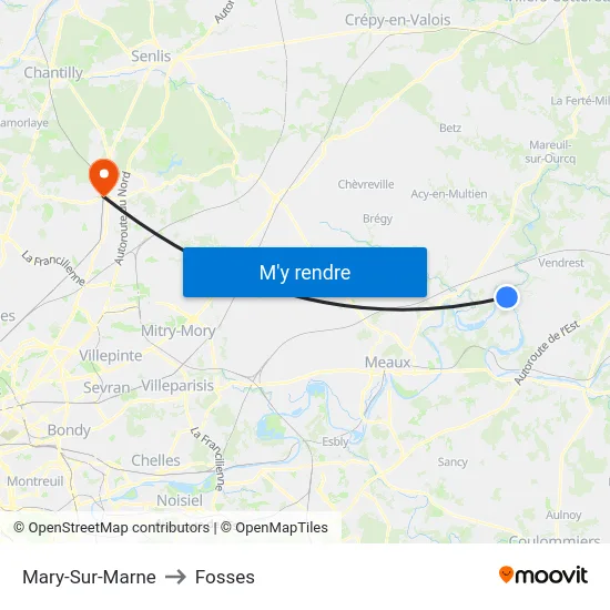 Mary-Sur-Marne to Fosses map