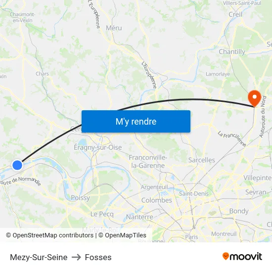 Mezy-Sur-Seine to Fosses map