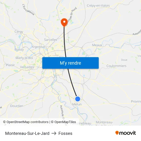 Montereau-Sur-Le-Jard to Fosses map