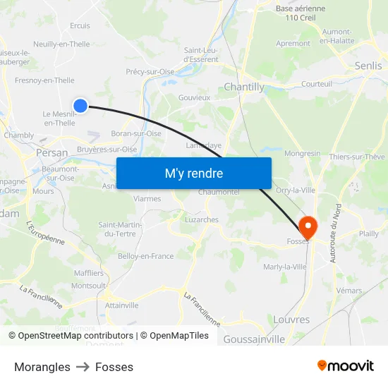Morangles to Fosses map