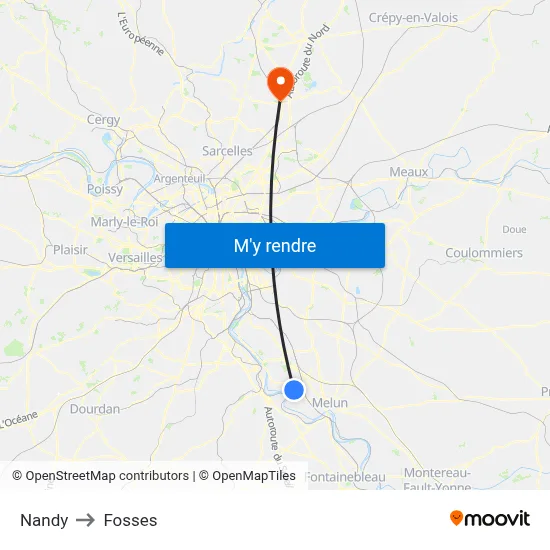 Nandy to Fosses map