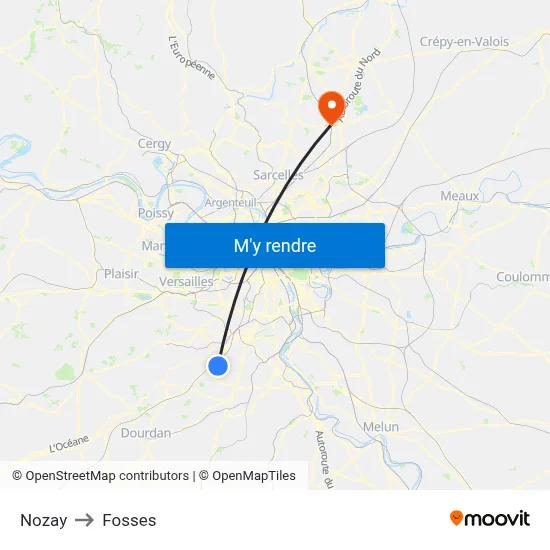 Nozay to Fosses map