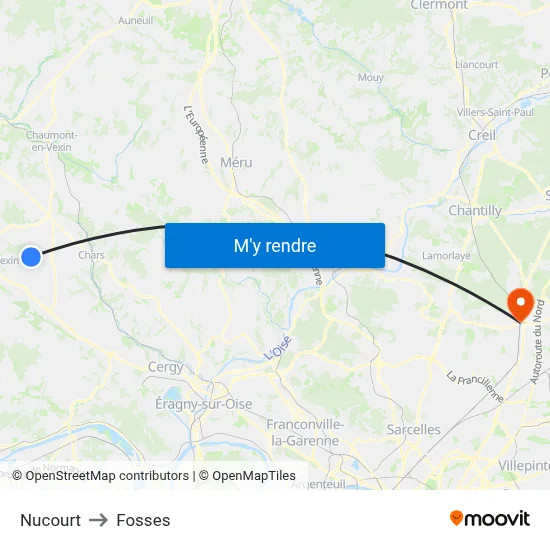 Nucourt to Fosses map