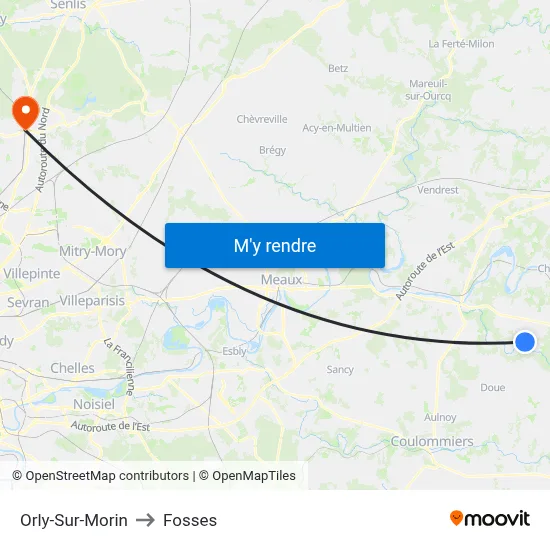 Orly-Sur-Morin to Fosses map
