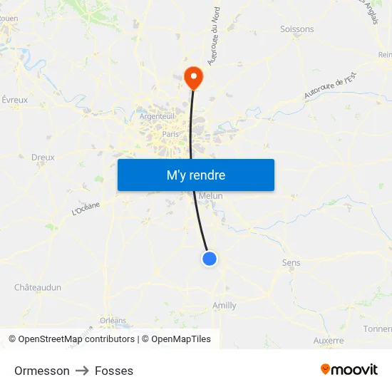 Ormesson to Fosses map