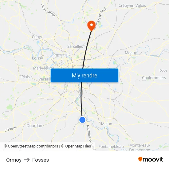 Ormoy to Fosses map