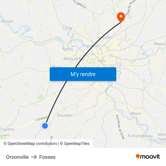 Orsonville to Fosses map